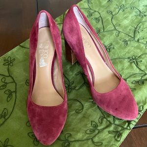 Maroon Suede Heels